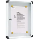 ARREGUI PAN51 Schaukasten aus Aluminium für 1 DIN A4 Blatt | Rostfreier Schaukasten Magnetischer Infokasten mit Schlüssel Infoboard Infotafel 8 Magnete inkl. 40 x 30 x 5 cm weiß