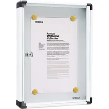 ARREGUI PAN51 Schaukasten aus Aluminium für 1 DIN A4 Blatt | Rostfreier Schaukasten Magnetischer Infokasten mit Schlüssel Infoboard Infotafel 8 Magnete inkl. 40 x 30 x 5 cm weiß