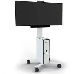 Durable COWORKSATION mobiler TV Ständer für Videokonferenzen 19-43 Zoll, weiß