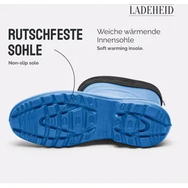 Ladeheid Thermo Eva Gummistiefel Damen gefüttert wasserdichte und federleichte Regenstiefel Damen LA-800-2017 (Kornblume/Schwarz, 38 Eu)