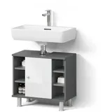 livinity® Waschbeckenunterschrank, Anthrazit, Anthrazit, 7 Fächer, Rechteckig, 60x54x32 cm, Badezimmer, Badezimmerschränke, Waschbeckenunterschränke