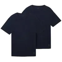 Tom Tailor 1042385 Kurzarm-T-Shirt 2 Einheiten Dark Blue M