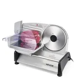 Allesschneider Fleischschneider 200 W Elektrische Aufschnittmaschine Mit 19 Cm Klinge, Fleischschneidemaschine Mit 0–15 Mm Einstellbarer Dicke, Für Gefrorenes Fleisch Schinken Prime Steak