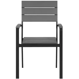 Beliani Gartenstuhl, Grau, Schwarz, 55x55x90