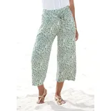 Beachtime Culotte, mit Blätterdruck und Bindeband, luftig-leichte Sommerhose, Gr. 34, N-Gr, grün bedruckt, , 39602217-34 N-Gr