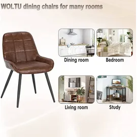 Woltu Esszimmerstuhl Kunstleder braun 6er Set