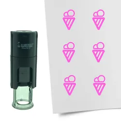 CombiCraft Selbstfärbender Stempel 'Eis' in der Farbe Pink, Ø10mm