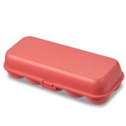 Koziol Eierbox EGGS TO GO für 10 Eier, spülmaschinengeeignet, Praktischer Eierbehälter mit sicherem Clipverschluss, Farbe: koralle