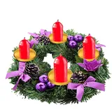MWZBTG Weihnachtskranz Mit Kerzenhalter, Kerzengirlande Weihnachten Adventskranz, Tolle Weihnachtsdekoration Adventsgesteck, Kränze Festlicher Adventskranz Weihnachtsdekoration, 30cm