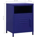 vidaXL Nachtschrank Marineblau 35 x 35 x 51 cm Stahl