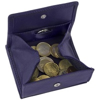 Wiener-Schachtel mit großer Kleingeldschütte mit RFID Schutzfolie LEAS, in Echt-Leder, lila - Special Edition