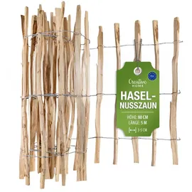 Creative Home Staketenzaun 500 x 80 cm Haselnuss