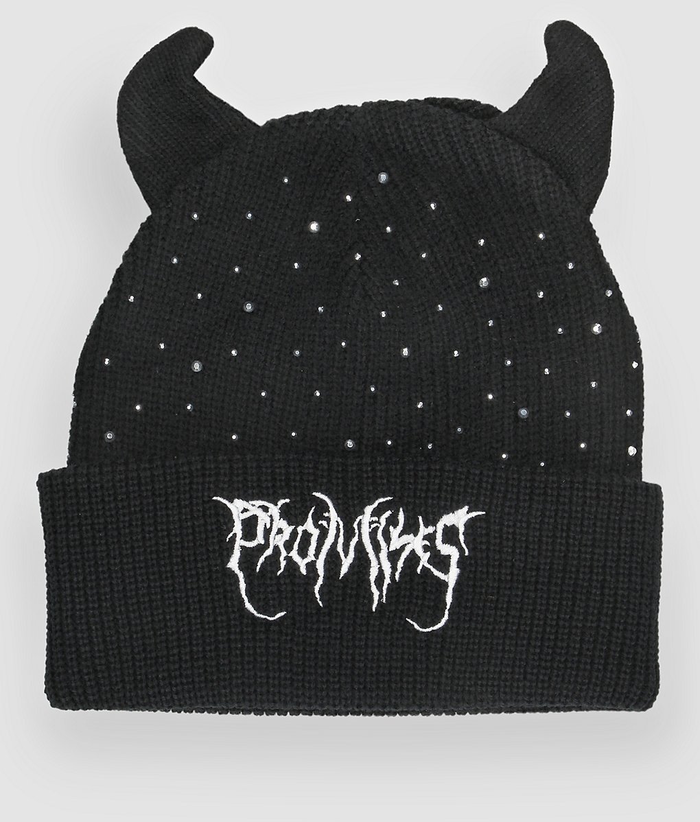 Broken Promises Rhinestone Horn Beanie black Gr. Uni