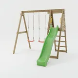 MaxPlay Holzklettergerüst mit Doppelschaukel und Rutsche,,