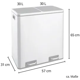 Svita Mülleimer grau, Metall, 2 x 30 Liter