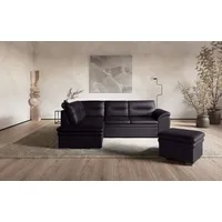 Ecksofa COTTA "Leandra L-Form", schwarz, B:250cm H:88cm T:90cm, NaturLEDER: Bitte beachten Sie, dass Lederbezüge mehr Nähte aufweisen als Stoffbezüge.;Kunstleder Softlux;NaturLEDER (echtes Rindsleder) in Sitz und Rücken.;Luxus-Microfaser (100% Polyester), Sofas, Ecksofa, wahlweise mit Bettfunktion & Bettkasten