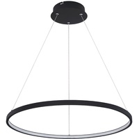 GLOBO Pendelleuchte LED Hängeleuchte Esstisch Ring schwarz LED Wohnzimmer hängend, 1x 29W 1300lm 3000K, DxH 60x120 cm