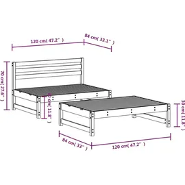 vidaXL 2-tlg. Garten-Lounge-Set Massivholz Douglasie - Braun