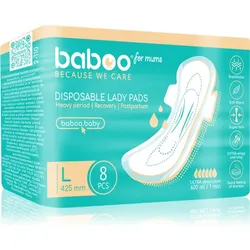 Baboo Postpartum Maternity Pads Wöchnerinnen-Vorlagen Einwegprodukt Größe L 8 St.