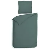 Bettwäsche HECKETT & LANE "Punto", grün (mineral grün), B/L: 135cm x 200cm, 1 Stk., 1 Stk., Mako-Satin, B/L: 80cm x 80cm, 2 Stk., Mako-Satin, Obermaterial: 100% Baumwolle, Bettwäsche, Bettwäsche, gepunktet, 100% Baumwolle ab 135x200 cm.