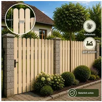 QLS Holzzaun 21 Stk. Zaunlatte 150 cm in 3 Farben, Holz Brett Kiefer Fichte Gehobelt Gartenzaun