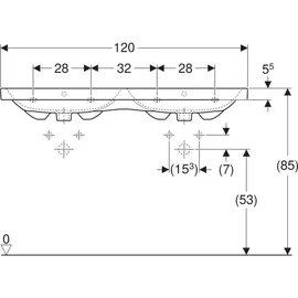 Geberit iCon Light Doppelwaschtisch 120 x 48 cm