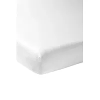 Meyco Baby Spannbettlaken für Kinderbett - 70x140cm - Jersey Spannbetttuch - 100 % Baumwolle - Oeko Tex zertifiziert - Rundum-Gummizug, atmungsaktiv - Uni - Weiß