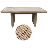 Esstisch BELLA rundes Polyrattan Natural ca.180cm Gartentisch Outdoortisch