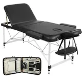 Yaheetech Massageliege mobile 3 Zonen Massagetisch Massagebank Massagebett Kosmetikliege Aluminiumfüße bis 250kg belastbar