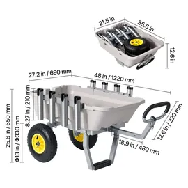 Vevor Bollerwagen faltbar 90,7kg All-Terrain-Gummireifen