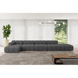 altdecor Ecksofa modulares Sofa Lizur-L3 - 475x160x70 cm Grau Bouclé