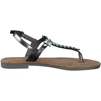 Tamaris Damen Sandaletten, Frauen Sandalen,Sommersandalen,bequem,flach,Sommerschuhe,Freizeitschuhe,offene Schuhe,Strandschuhe,Pewter,39 EU - 39 EU