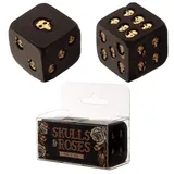 Puckator Totenkopf Würfel 2er Set 2-er Set, schwarz, 100% Polyresin, in Sichtverpackung.