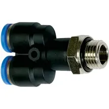 Riegler Y-Steckverschraubung »Blaue Serie«, drehbar, G 1/4 außen, Ø4 mm