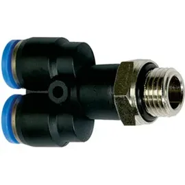Riegler Y-Steckverschraubung »Blaue Serie«, drehbar, G 1/4 außen, Ø4 mm