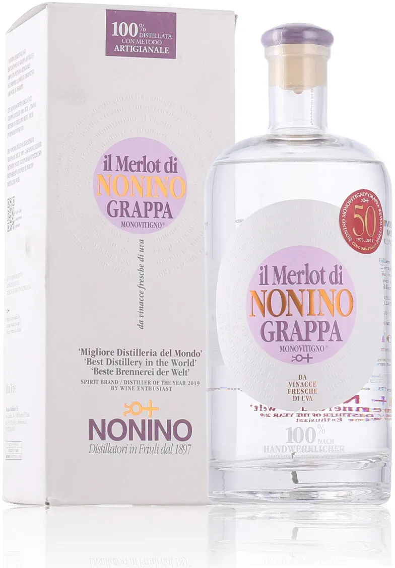 Nonino Grappa Monovitigo il Merlot 41% Vol. 0,7l in Geschenkbox