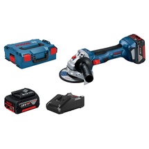 Bosch GWS 18V-7 Professional inkl. 2 x 4,0 Ah + Schnellladegerät + L-Boxx