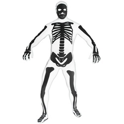 Morphsuits Kostüm Ganzkörperkostüm Skelett weiß, Original Morphsuits – die Premium Suits für die besonderen Anlässe weiß L