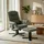 Idimex Relaxsessel Charly Textil 76 x 87 x 61 cm Grün/Schwarz mit Hocker