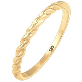 Elli PREMIUM Basic Geo Twisted Gedreht Bandring 585 Gelbgold Ringe Damen