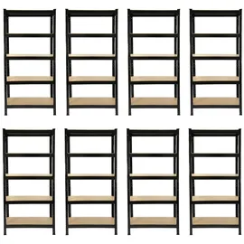 MONSTER SHOP Monstershop 8 x T-RAX Schwarz Lagerregal 75cm x 150cm x 30cm