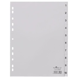 Durable Kunststoffregister 1-10 A4 grau, 22.8x29.7 cm
