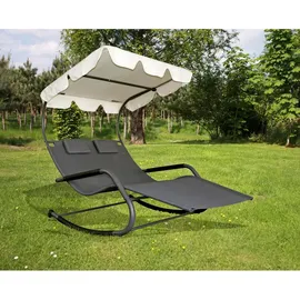 deluke Doppel-Schaukelliege 200 x 138 x 160 cm Anthrazit