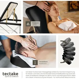 Tectake tectake® 3 Zonen Massageliege Breite 61 cm, Polsterung 5 cm, mit Aluminiumgestell, 210 x 95 x 90 cm