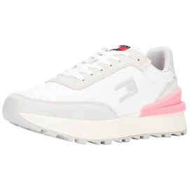 Tommy Hilfiger Tommy Jeans Damen Runner Sneaker Schuhe, Mehrfarbig (Ecru / Light Cast / Pink), 36 EU