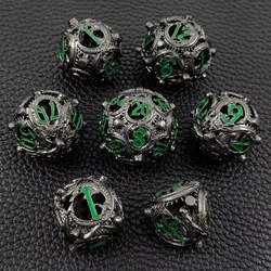 Celestial Dragon Orbs - Gunmetal & Green
