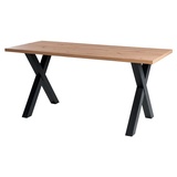 Mäusbacher Schreibtisch MISTER OFFICE, Asteiche Dekor - Schwarzstahl Nachbildung - 160 x 70 cm