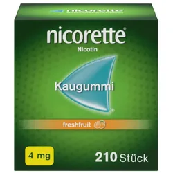 nicorette 4 mg Nikotinkaugummi freshfruit zur Raucherentwöhnung 210 St Kaugummi