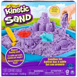 Kinetic Sand Sandbox Set - mit 454g magischem kinetischem Sand aus Schweden in Lila, 3 Förmchen und Schaufel für kreatives Indoor-Sandspiel, ab 3 Jahren