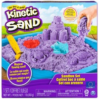Kinetic Sand Sandbox Set - mit 454g magischem kinetischem Sand aus Schweden in Lila, 3 Förmchen und Schaufel für kreatives Indoor-Sandspiel, ab 3 Jahren